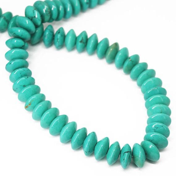 1 strand turquoise rondelle smooth 15'' long strand gemstone beads, jewelry supplies for jewelry making, bulk beads, for meditation jewellery for Reiki Healing  gemstone size 13mm