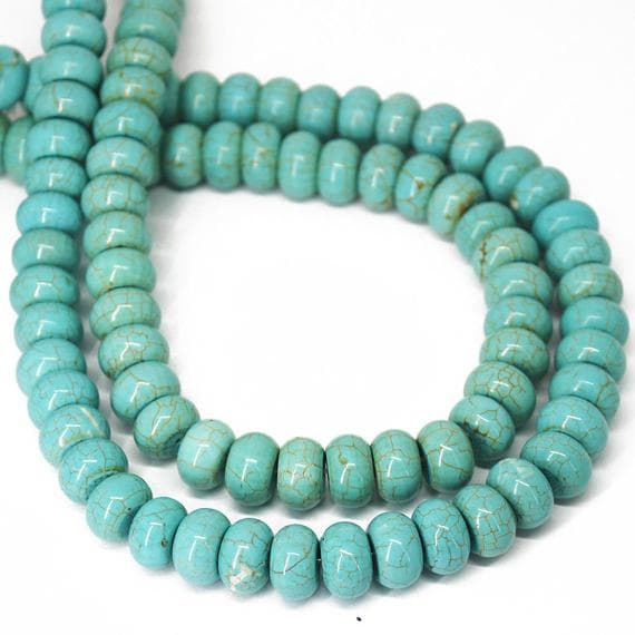 1 strand turquoise rondelle smooth 15'' long strand gemstone beads, jewelry supplies for jewelry making, bulk beads, for meditation jewellery for Reiki Healing  gemstone size 12mm