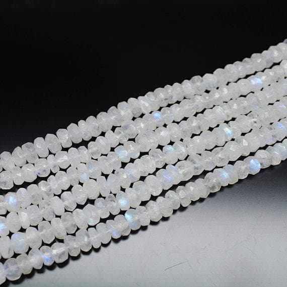 1 strand rainbow moonstone rondelle faceted 14'' long strand gemstone beads, jewelry supplies for jewelry making, bulk beads, for meditation jewellery for Reiki Healing  gemstone size 7mm