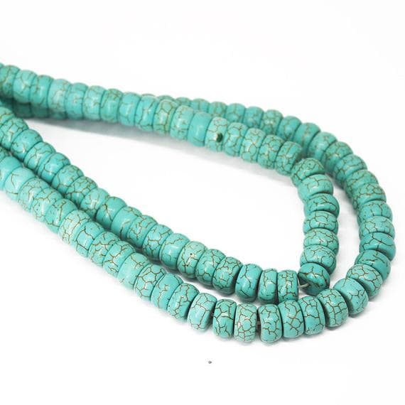 1 strand turquoise rondelle smooth 15'' long strand gemstone beads, jewelry supplies for jewelry making, bulk beads, for meditation jewellery for Reiki Healing  gemstone size 10mm
