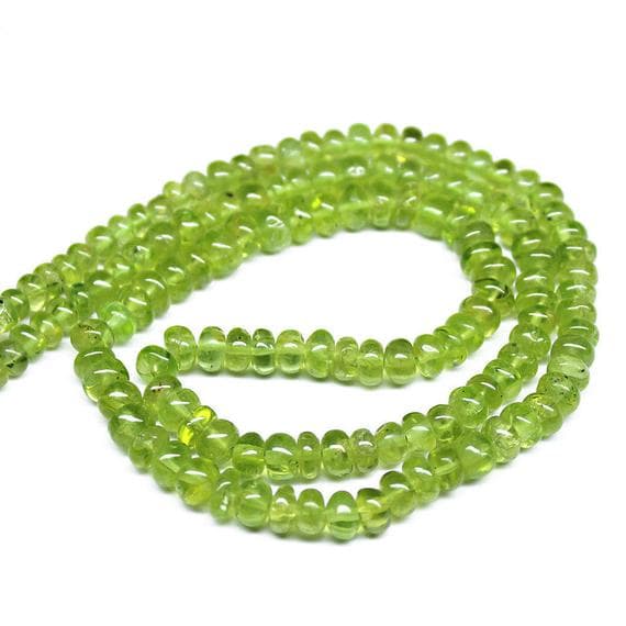 1 strand peridot rondelle smooth 18'' long strand gemstone beads, jewelry supplies for jewelry making, bulk beads, for meditation jewellery for Reiki Healing  gemstone size 4mm to 6mm