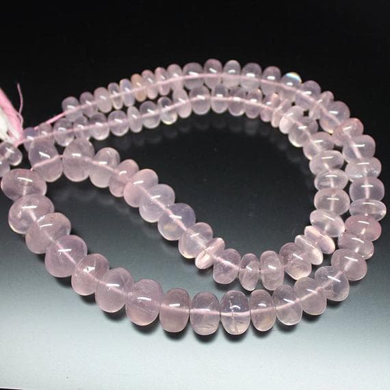 1 strand rose quartz rondelle smooth 18'' long strand gemstone beads, jewelry supplies for jewelry making, bulk beads, for meditation jewellery for Reiki Healing  gemstone size 10mm to 12mm