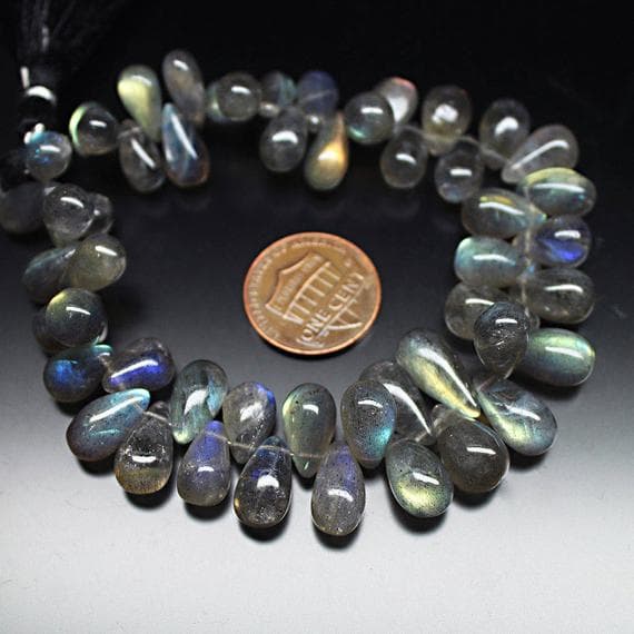 1 strand labardorite tear drop smooth 8'' long strand gemstone beads, jewelry supplies for jewelry making, bulk beads, for meditation jewellery for Reiki Healing  gemstone size 10mm to 12mm