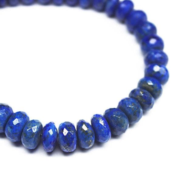 1 strand lapis lazuli rondelle faceted 7'' long strand gemstone beads, jewelry supplies for jewelry making, bulk beads, for meditation jewellery for Reiki Healing  gemstone size 8mm to 9mm