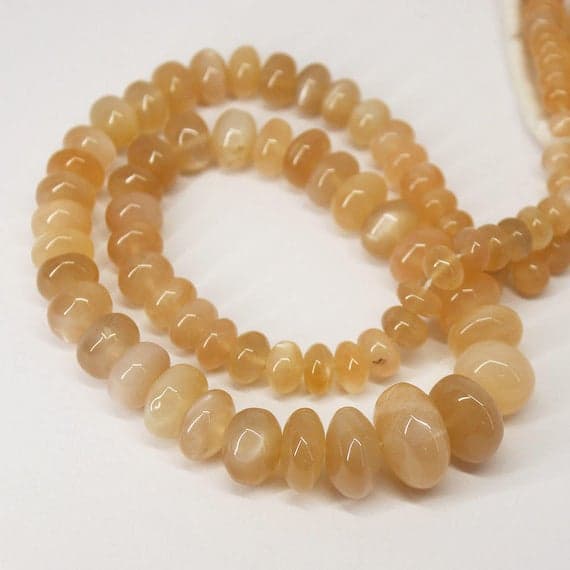 1 strand peach moonstone rondelle smooth 16'' long strand gemstone beads, jewelry supplies for jewelry making, bulk beads, for meditation jewellery for Reiki Healing  gemstone size 7mm to 13mm