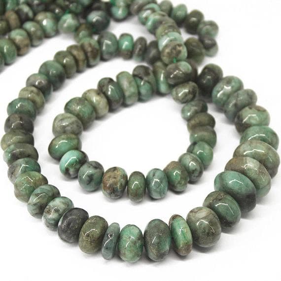 1 strand emerald rondelle smooth 18'' long strand gemstone beads, jewelry supplies for jewelry making, bulk beads, for meditation jewellery for Reiki Healing  gemstone size 7mm to 13mm