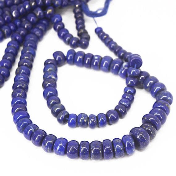 1 strand lapis lazuli rondelle smooth 18'' long strand gemstone beads, jewelry supplies for jewelry making, bulk beads, for meditation jewellery for Reiki Healing  gemstone size 6mm to 12mm