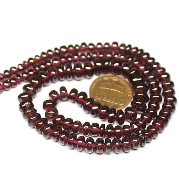 1 strand rhodolite garnet rondelle smooth 18'' long strand gemstone beads, jewelry supplies for jewelry making, bulk beads, for meditation jewellery for Reiki Healing  gemstone size 4mm to 7mm