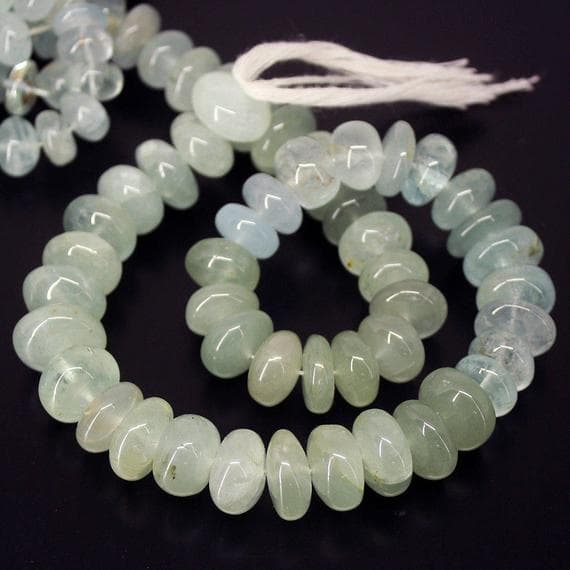 1 strand aquamarine rondelle smooth 14'' long strand gemstone beads, jewelry supplies for jewelry making, bulk beads, for meditation jewellery for Reiki Healing  gemstone size 10mm to 11mm