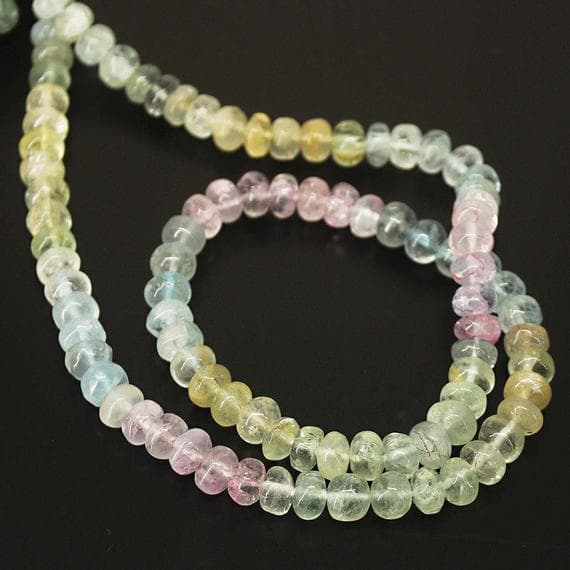 1 strand aquamarine rondelle smooth 14'' long strand gemstone beads, jewelry supplies for jewelry making, bulk beads, for meditation jewellery for Reiki Healing  gemstone size 7mm