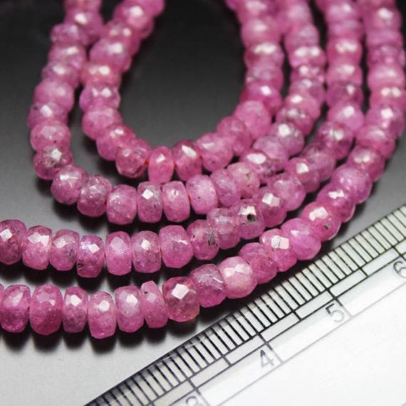 1 strand sapphire rondelle faceted 18'' long strand gemstone beads, jewelry supplies for jewelry making, bulk beads, for meditation jewellery for Reiki Healing  gemstone size 3mm to 6mm