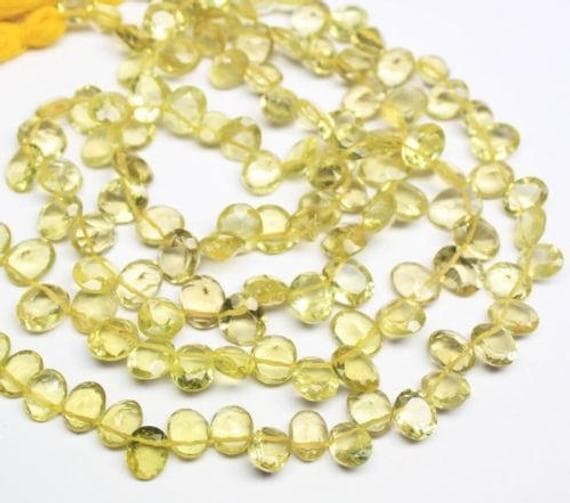 1 strand lemon quartz oval faceted 13'' long strand gemstone beads, jewelry supplies for jewelry making, bulk beads, for meditation jewellery for Reiki Healing  gemstone size 8mm