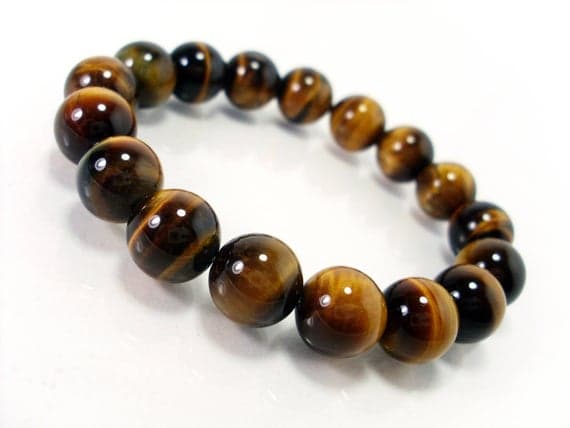 Personalized Gift 12mm Stretchable Multi Tiger eye  Bracelet Round, Smooth 7.5" for mens, womens.