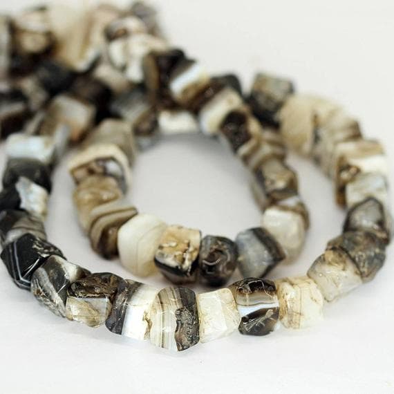 1 strand banded agate heishi cube square smooth 24'' long strand gemstone beads, jewelry supplies for jewelry making,  for meditation jewellery for Reiki Healing  gemstone size 13mm to 17mm