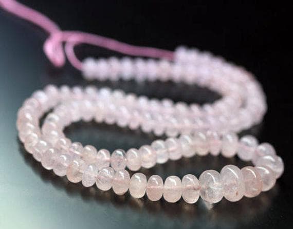 1 strand morganite rondelle smooth 18'' long strand gemstone beads, jewelry supplies for jewelry making, bulk beads, for meditation jewellery for Reiki Healing  gemstone size 5mm to 11mm