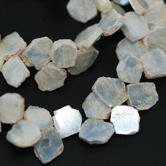 1 strand silverite slice uncut smooth 4'' long strand gemstone beads, jewelry supplies for jewelry making, bulk beads, for meditation jewellery for Reiki Healing  gemstone size 8mm to 10mm