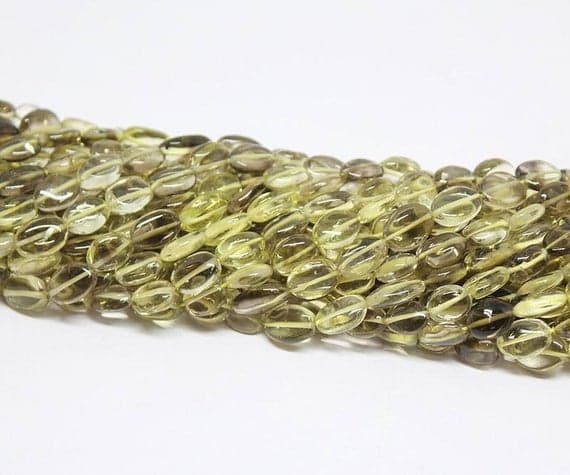 1 strand lemon quartz oval smooth 13'' long strand gemstone beads, jewelry supplies for jewelry making, bulk beads, for meditation jewellery for Reiki Healing  gemstone size 8mm to 9mm