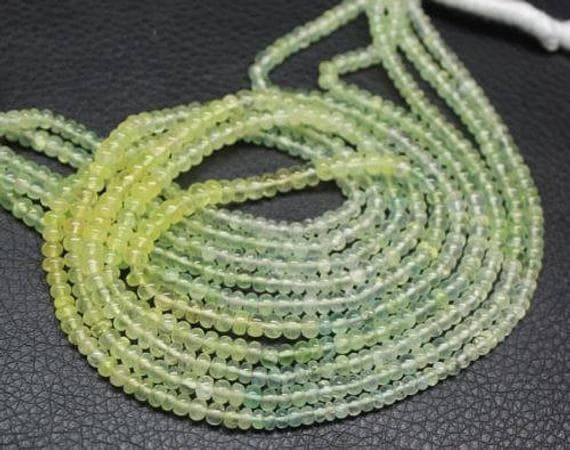 1 strand prehnite rondelle smooth 14'' long strand gemstone beads, jewelry supplies for jewelry making, bulk beads, for meditation jewellery for Reiki Healing  gemstone size 3mm to 4mm