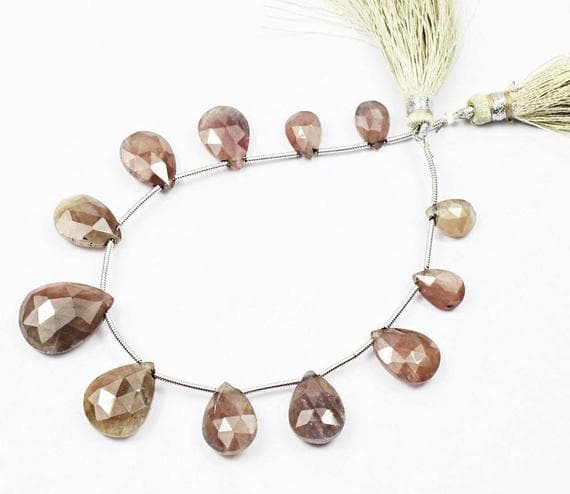 1 strand sapphire pear drop faceted 7'' long strand gemstone beads, jewelry supplies for jewelry making, bulk beads, for meditation jewellery for Reiki Healing  gemstone size 10mm to 18mm