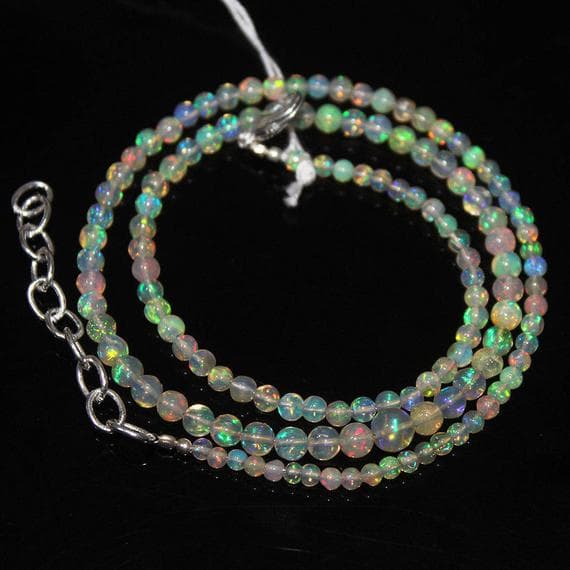 1 strand ethiopian welo fire opal round ball smooth 17'' long strand gemstone beads, jewelry supplies for jewelry making,  for meditation jewellery for Reiki Healing  gemstone size 3mm to 6mm
