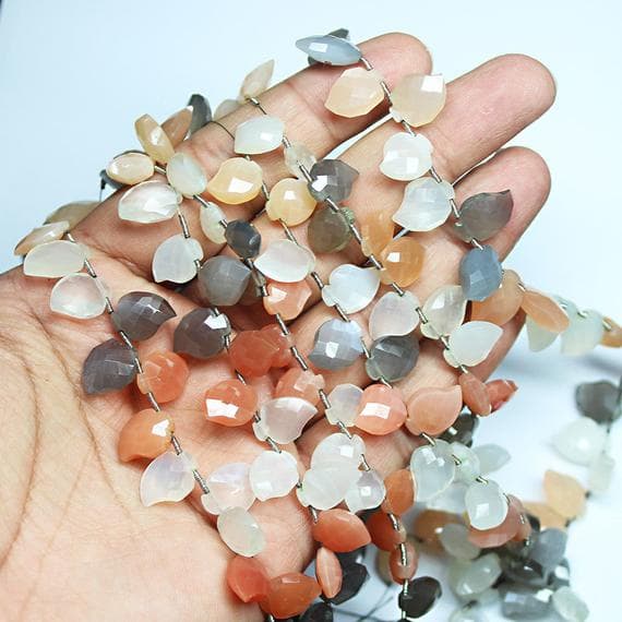 1 strand moonstone fancy drop faceted 9'' long strand gemstone beads, jewelry supplies for jewelry making, bulk beads, for meditation jewellery for Reiki Healing  gemstone size 12mm to 13mm