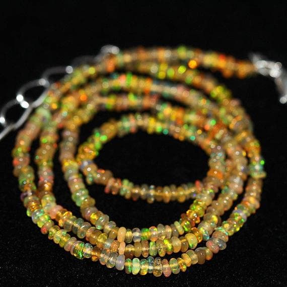 1 strand ethiopian welo fire opal rondelle smooth 16'' long strand gemstone beads, jewelry supplies for jewelry making,  for meditation jewellery for Reiki Healing  gemstone size 2mm to 3mm