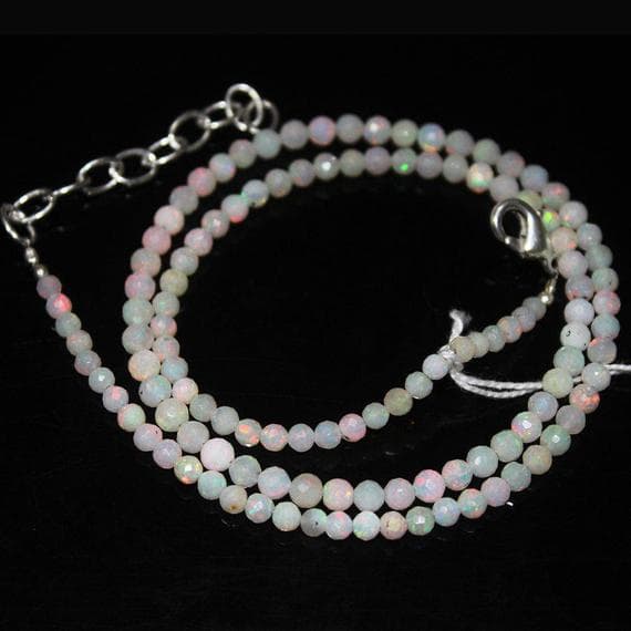 1 strand ethiopian welo fire opal round ball faceted 4'' long strand gemstone beads, jewelry supplies for jewelry making,  for meditation jewellery for Reiki Healing  gemstone size 3mm