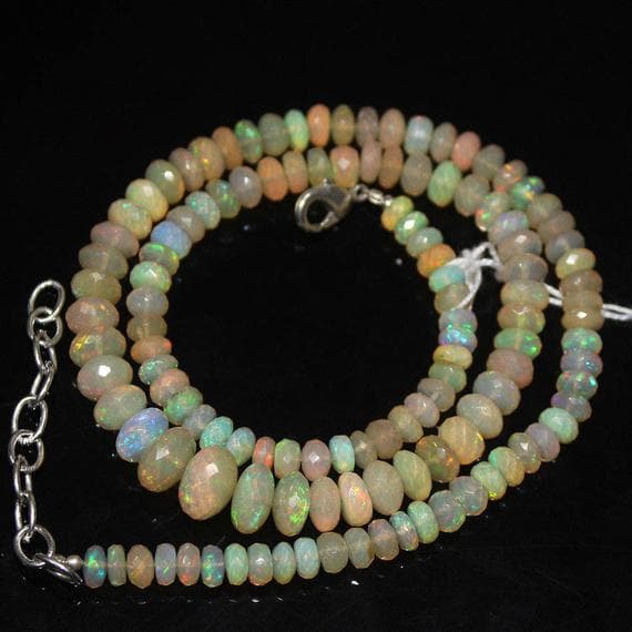 1 strand ethiopian welo fire opal rondelle faceted 10'' long strand gemstone beads, jewelry supplies for jewelry making,  for meditation jewellery for Reiki Healing  gemstone size 3mm to 5mm