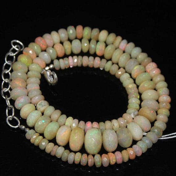 1 strand ethiopian welo fire opal rondelle faceted 11'' long strand gemstone beads, jewelry supplies for jewelry making,  for meditation jewellery for Reiki Healing  gemstone size 5mm