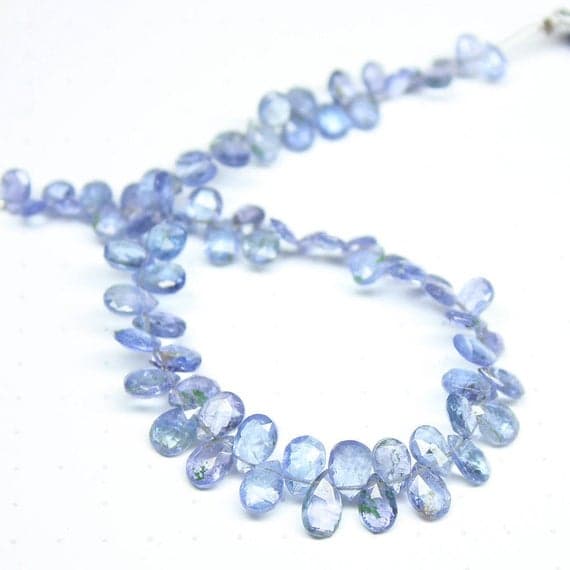 1 strand tanzanite pear drop faceted 8'' long strand gemstone beads, jewelry supplies for jewelry making, bulk beads, for meditation jewellery for Reiki Healing  gemstone size 5mm to 7mm