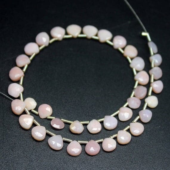 1 strand opal heart drop faceted 8'' long strand gemstone beads, jewelry supplies for jewelry making, bulk beads, for meditation jewellery for Reiki Healing  gemstone size 5mm to 6mm