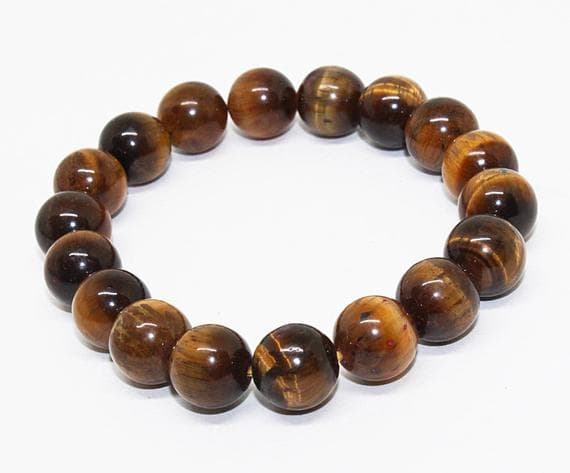 Personalized Gift 10mm Stretchable yellow Yellow TIGER EYE Bracelet Round, Smooth 7.5" for mens, womens, GF, BF, Adults.
