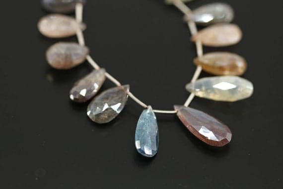 1 strand  multi gemstone pear drop faceted 8'' long strand gemstone beads, jewelry supplies for jewelry making,  for meditation jewellery for Reiki Healing  gemstone size 15mm to 25mm