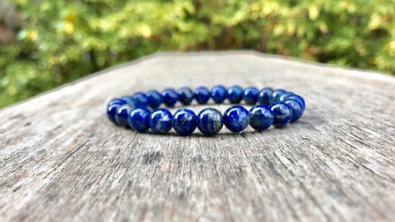 good luck gift 8mm Stretchable Blue Green African Verdite Bracelet Round, Smooth 7" for mens, womens, gf, bf & Adult.