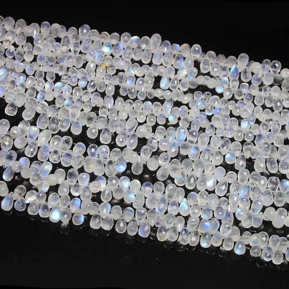 1 strand rainbow moonstone tear drop faceted 8'' long strand gemstone beads, jewelry supplies for jewelry making,  for meditation jewellery for Reiki Healing  gemstone size 6mm to 7mm