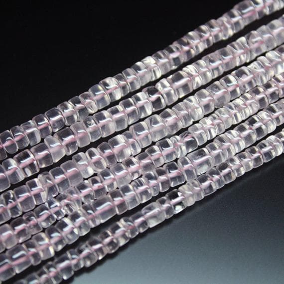 1 strand rose quartz rondelle smooth 14'' long strand gemstone beads, jewelry supplies for jewelry making, bulk beads, for meditation jewellery for Reiki Healing  gemstone size 5mm