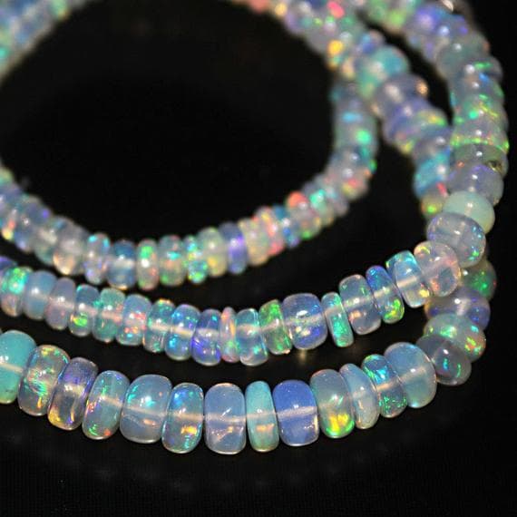 1 strand ethiopian welo fire opal rondelle smooth 16'' long strand gemstone beads, jewelry supplies for jewelry making,  for meditation jewellery for Reiki Healing  gemstone size 3mm to 7mm