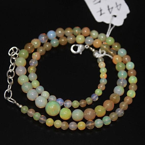 1 strand ethiopian welo fire opal round ball smooth 18'' long strand gemstone beads, jewelry supplies for jewelry making,  for meditation jewellery for Reiki Healing  gemstone size 4mm to 9mm