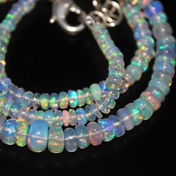 1 strand ethiopian welo fire opal rondelle smooth 16'' long strand gemstone beads, jewelry supplies for jewelry making,  for meditation jewellery for Reiki Healing  gemstone size 4mm to 7mm