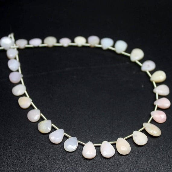 1 strand opal pear drop faceted 8'' long strand gemstone beads, jewelry supplies for jewelry making, bulk beads, for meditation jewellery for Reiki Healing  gemstone size 5mm to 8mm
