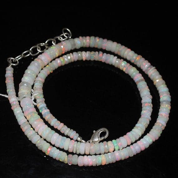 1 strand ethiopian welo fire opal tyre wheel faceted 17'' long strand gemstone beads, jewelry supplies for jewelry making,  for meditation jewellery for Reiki Healing  gemstone size 4mm to 6mm
