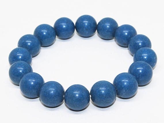 blue coral handmade bracelet round ball smooth 7.5'' long strand gemstone beads, jewelry supplies for jewelry making, bulk beads, for meditation jewellery for Reiki Healing  gemstone 12mm