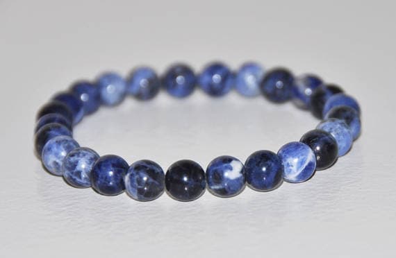 Wholesale 8mm Blue Sodalite Stretchable Bracelet Round, Smooth 18cm for mens, womens, gf, bf and adults.