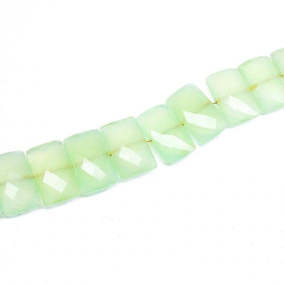 1 strand chalcedony rectangle chiclet faceted 6'' long strand gemstone beads, jewelry supplies for jewelry making,  for meditation jewellery for Reiki Healing  gemstone size 12mm to 20mm