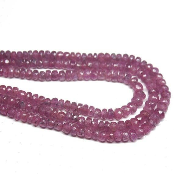 1 strand sapphire rondelle faceted 19'' long strand gemstone beads, jewelry supplies for jewelry making, bulk beads, for meditation jewellery for Reiki Healing  gemstone size 4mm