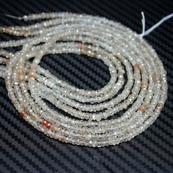 1 strand zircon rondelle faceted 17'' long strand gemstone beads, jewelry supplies for jewelry making, bulk beads, for meditation jewellery for Reiki Healing  gemstone size 4mm