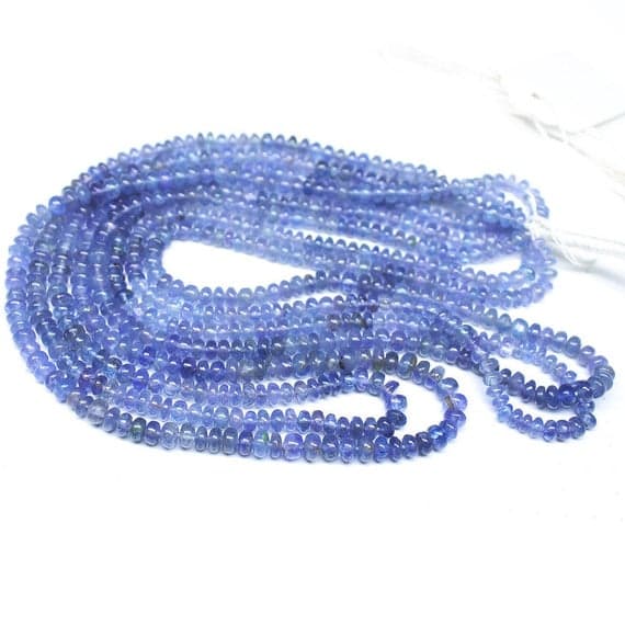 1 strand tanzanite rondelle smooth 16'' long strand gemstone beads, jewelry supplies for jewelry making, bulk beads, for meditation jewellery for Reiki Healing  gemstone size 4mm