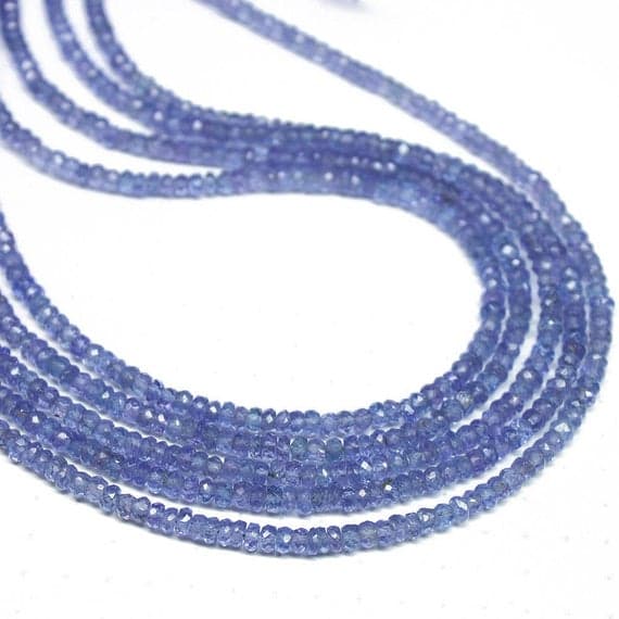 1 strand tanzanite rondelle faceted 13'' long strand gemstone beads, jewelry supplies for jewelry making, bulk beads, for meditation jewellery for Reiki Healing  gemstone size 3mm