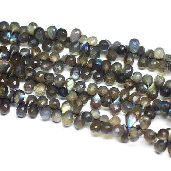 1 strand labradorite tear drop faceted 9'' long strand gemstone beads, jewelry supplies for jewelry making, bulk beads, for meditation jewellery for Reiki Healing  gemstone size 11mm to 12mm