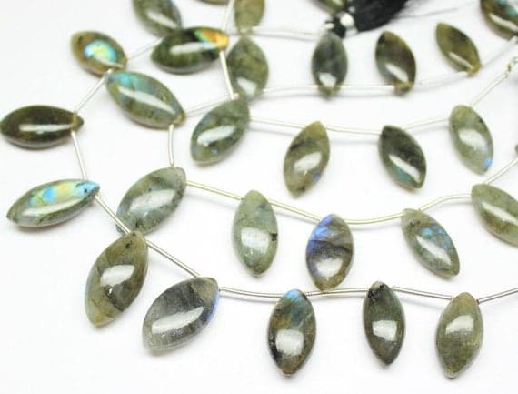 1 strand labradorite marquise smooth 10'' long strand gemstone beads, jewelry supplies for jewelry making, bulk beads, for meditation jewellery for Reiki Healing  gemstone size 17mm to 22mm